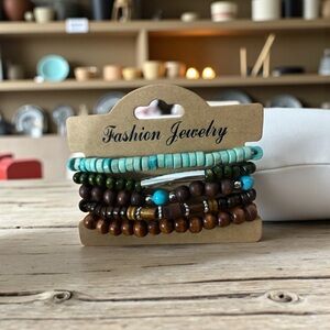 Fashion Jewelry Turquoise and Brown Bracelet Collection
